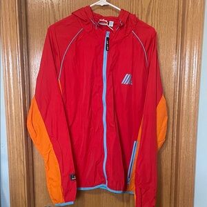 NWT Aldi Red and Orange Unisex Windbreaker Jacket